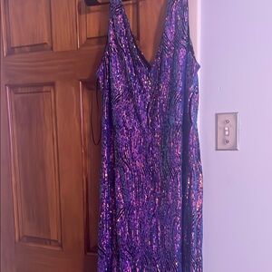 Purple and Black Sequin Dress prom